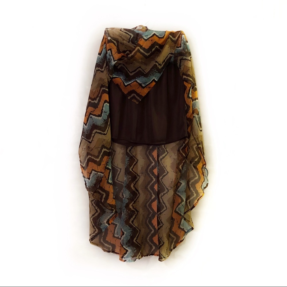 Passport Fall Autumn Aztec Print High Low Skirt L - Picture 3 of 5